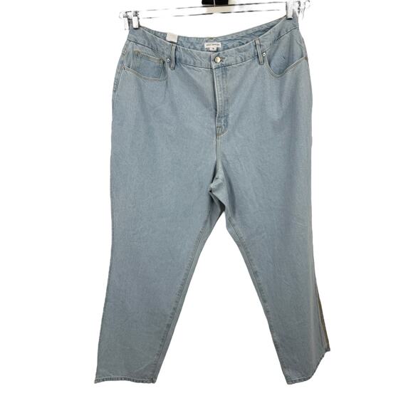 Good American Jeans Good Boy High Waist Slit Hem Boyfriend blue Plus size 18 - Picture 1 of 6